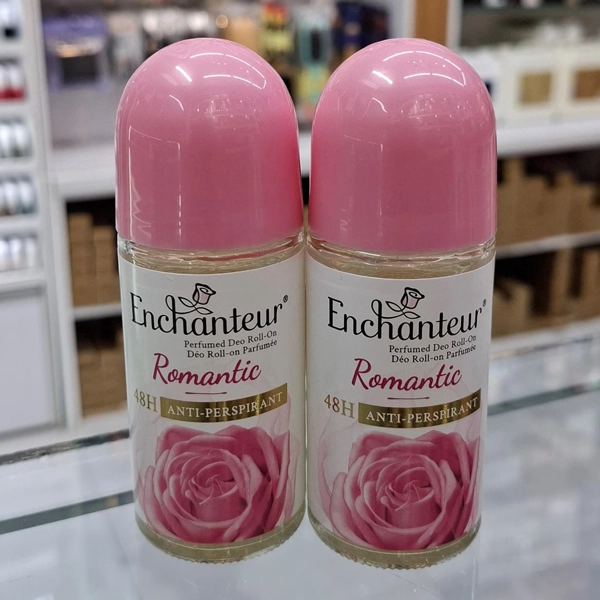 مام رولی انشانتر صورتی زنانه اصل رومانتیک ضد تعریق 48 ساعته | Enchanteur Perfumed Deo Roll-on Romantic ANTI-PERSPIRANT 48H